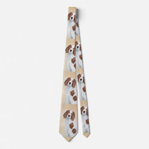 Irish Red and White Setter Painting - Original Art Tie