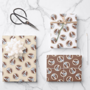 Irish Red and White Setter Painting Original Art Wrapping Paper Sheet