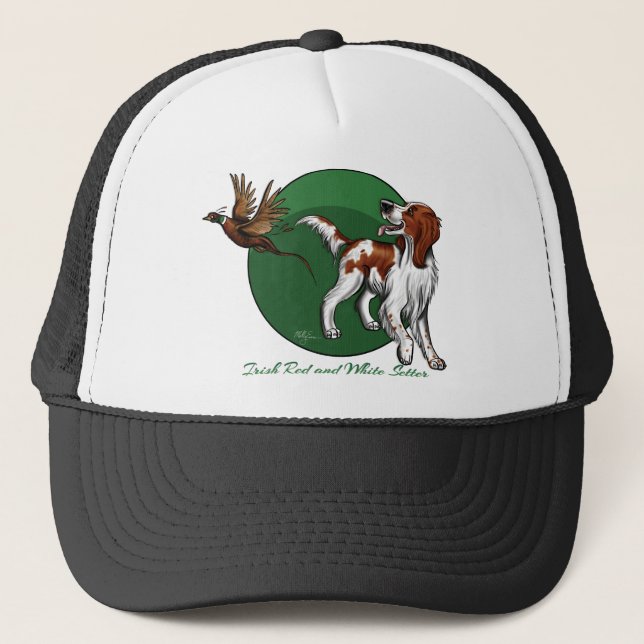 Irish Red and White Setter Trucker Hat (Front)