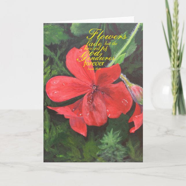 Irish Red Flower Card (Front)