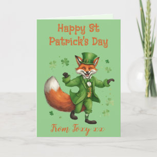 Irish Red Fox St Patricks Day lucky card