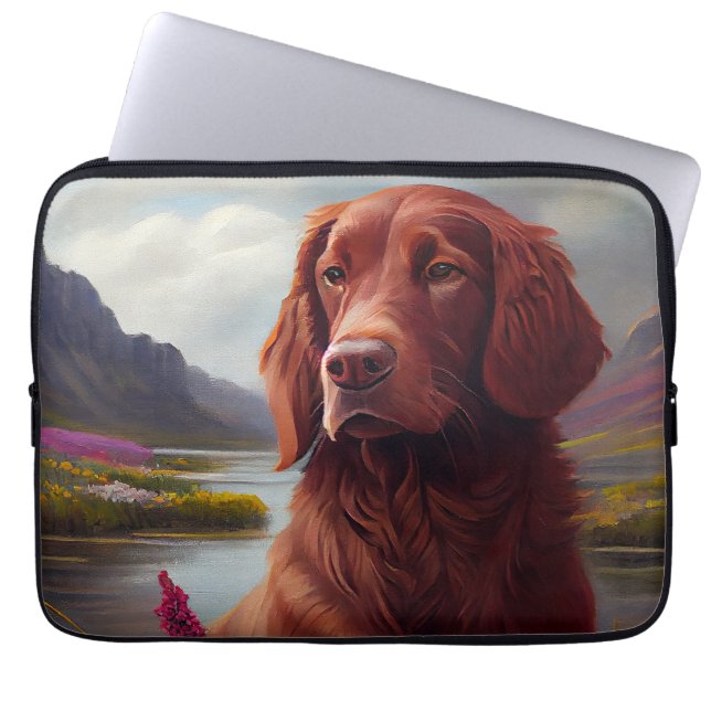Irish Red on a Paddle: A Scenic Adventure Laptop Sleeve (Front)