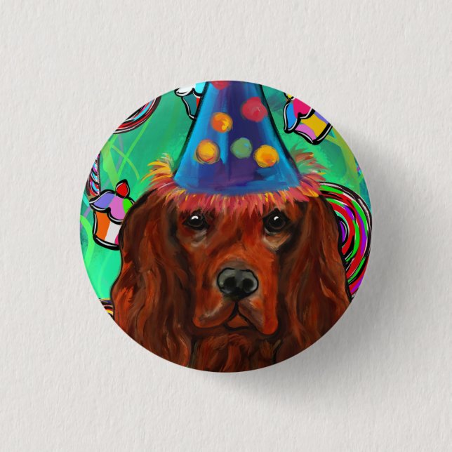 Irish Red Setter    3 Cm Round Badge (Front)