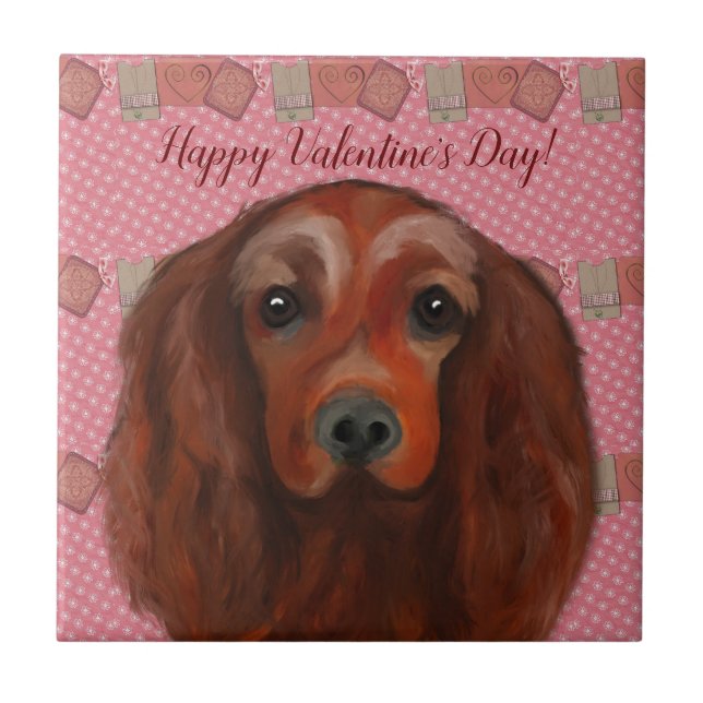 Irish Red Setter       Ceramic Tile (Front)