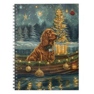 Irish Red Setter Christmas Festive Voyage Notebook