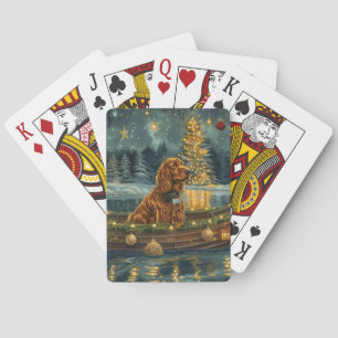 Irish Red Setter Christmas Festive Voyage Playing Cards