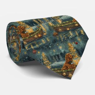 Irish Red Setter Christmas Festive Voyage Tie