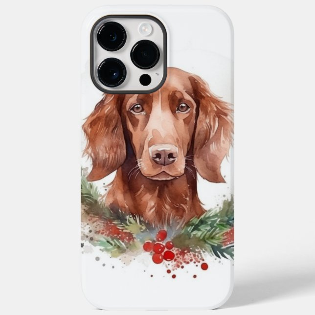 Irish Red Setter Christmas Wreath Festive Pup  Case-Mate iPhone Case (Back)