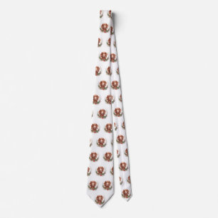 Irish Red Setter Christmas Wreath Festive Pup  Tie