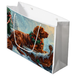 Irish Red Setter Dog Christmas Festive Large Gift Bag