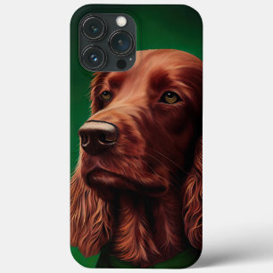 Irish Red Setter Dog in St. Patrick's Day Dress iPhone 13 Pro Max Case