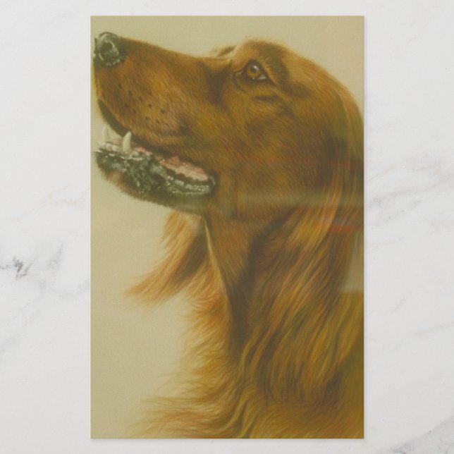 Irish Red Setter Dog Stationery (Front)