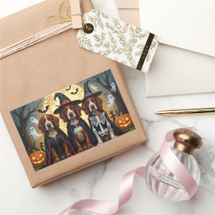 Irish Red Setter Dogs Pumpkin Halloween Funny Rectangular Sticker