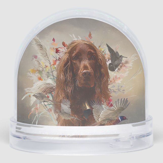 Irish Red Setter, Irish Setter Snowglobe (Back)