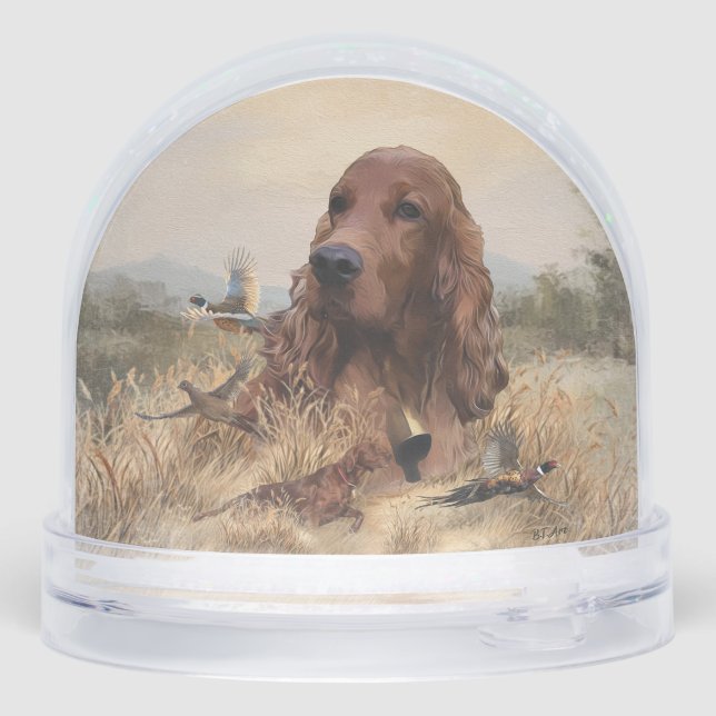 Irish Red Setter, Irish Setter Snowglobe (Back)