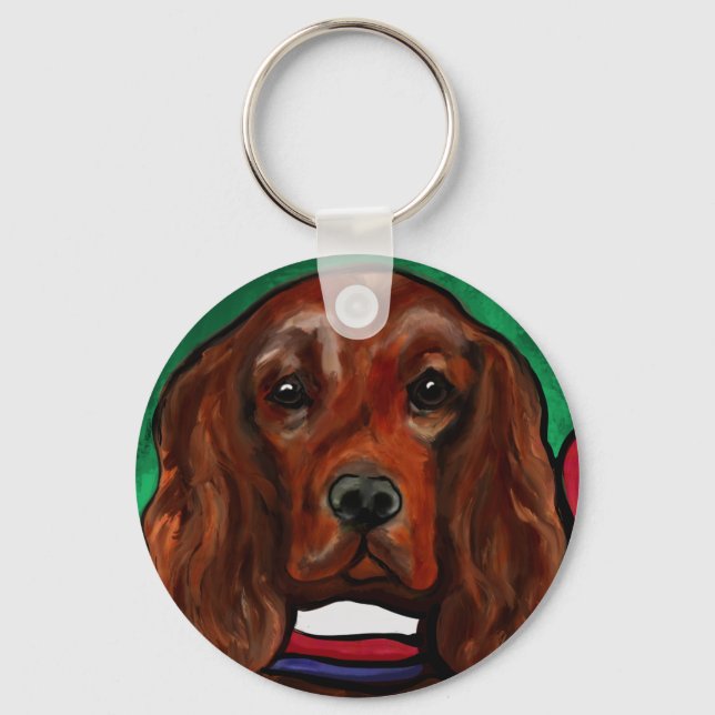Irish Red Setter  Key Ring (Front)