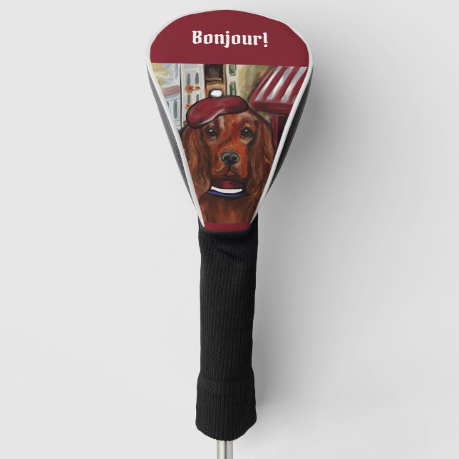 Irish Red Setter    Postcard Golf Head Cover (Front)