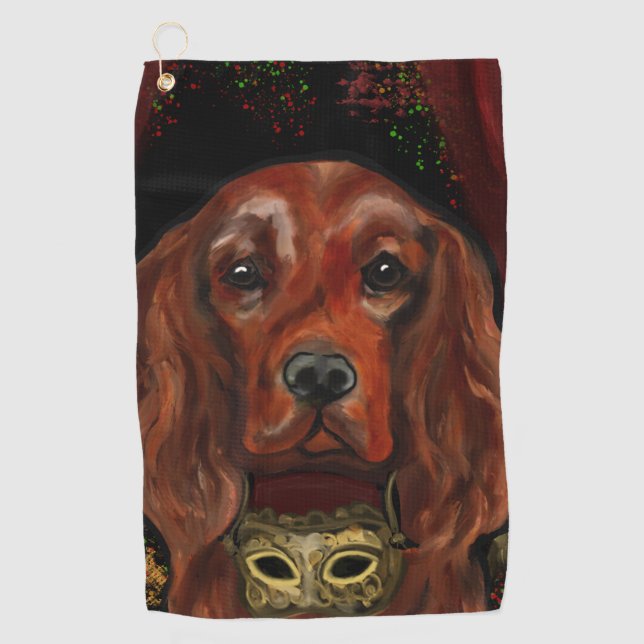 Irish Red Setter    Postcard Golf Towel (Front)