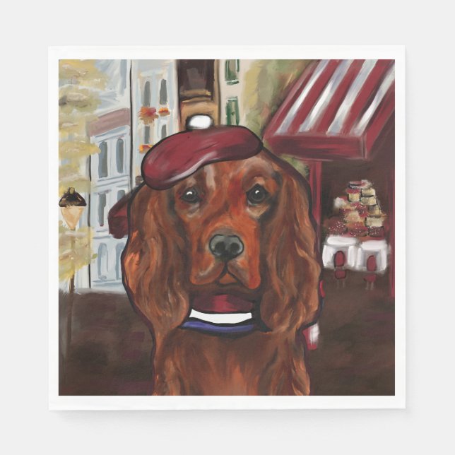 Irish Red Setter    Postcard Napkin (Front)