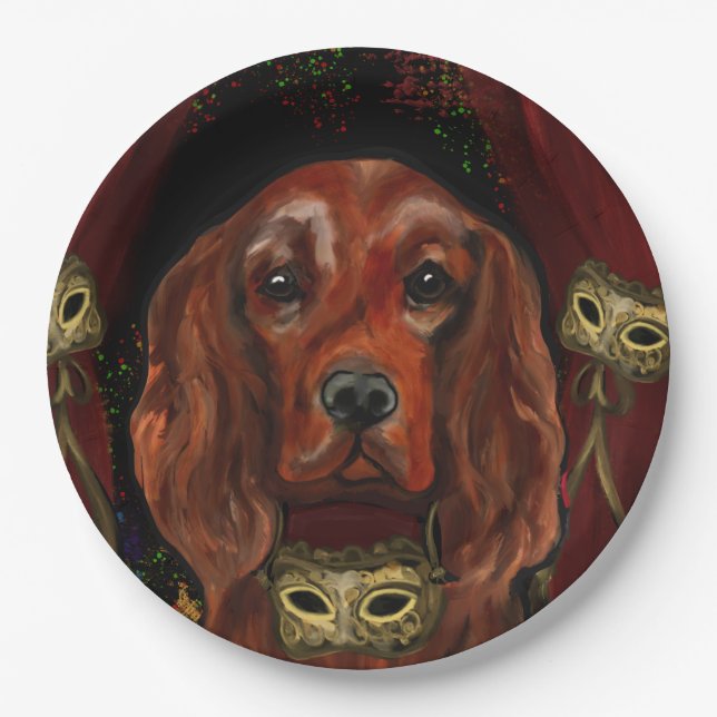 Irish Red Setter    Postcard Paper Plate (Front)
