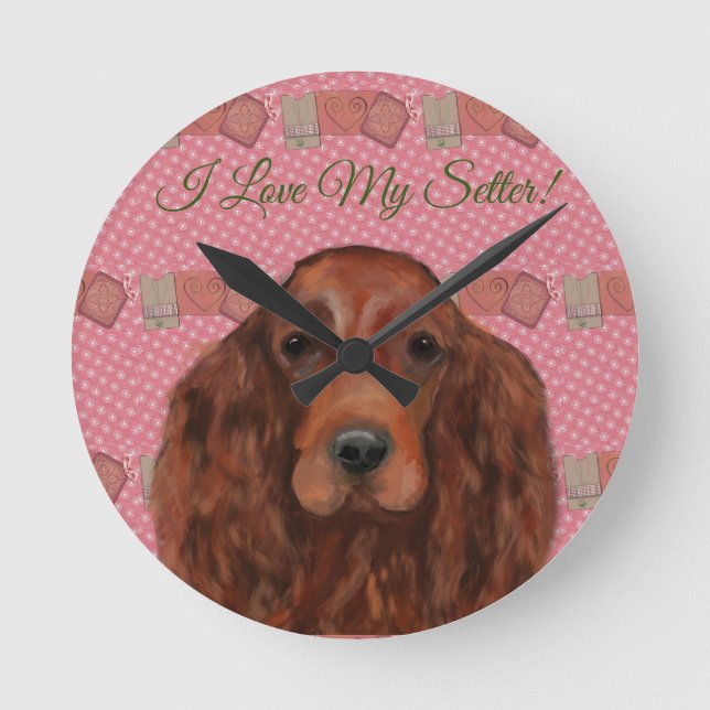 Irish Red Setter       Round Clock (Front)