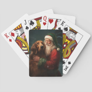 Irish Red Setter Santa Claus Festive Christmas Playing Cards