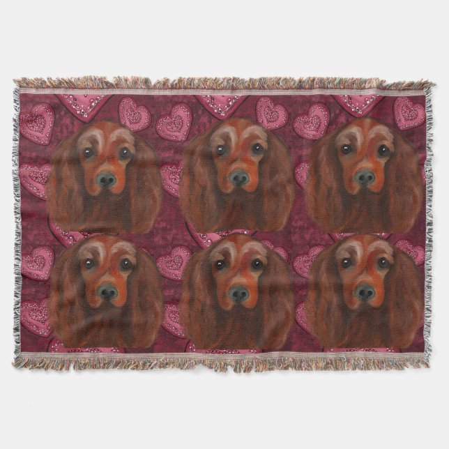 Irish Red Setter     Throw Blanket (Front)