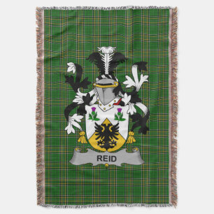 Irish Reid Coat of Arms Family Crest Ireland Throw Blanket