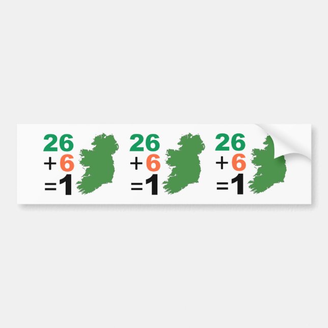 Irish Republic 26+6=1 Bumper Sticker (Front)