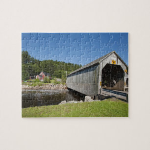 Irish River covered bridge, St. Martins, New Jigsaw Puzzle