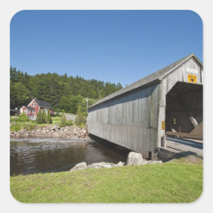 Irish River covered bridge, St. Martins, New Square Sticker