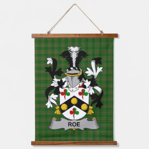 Irish Roe Coat of Arms Family Crest Hanging Tapestry