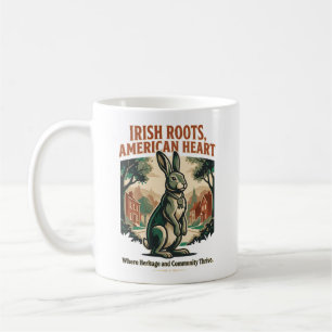 Irish Roots American Heart Rabbit Coffee Mug