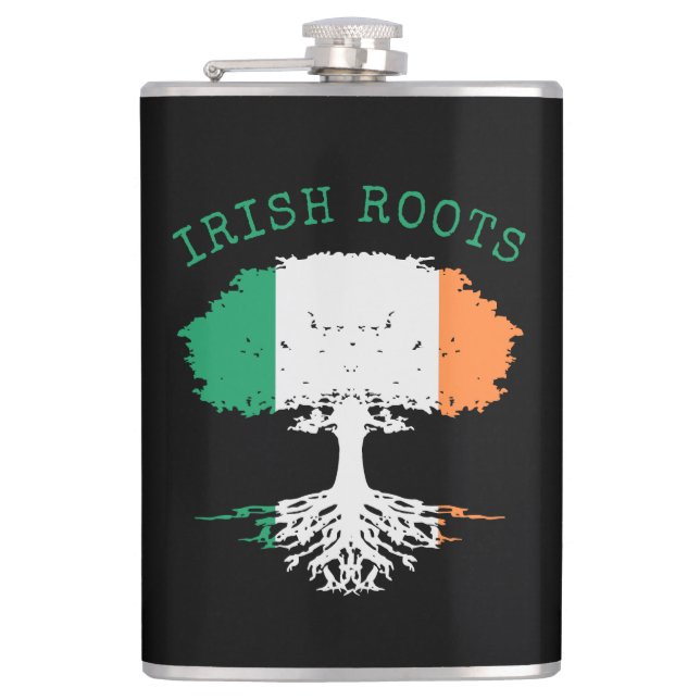 Irish Roots Family Tree   Hip Flask (Front)
