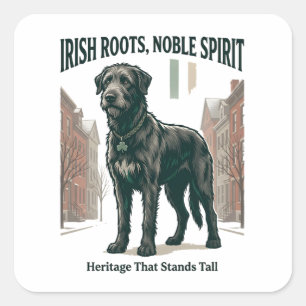 Irish Roots Noble Spirit Wolfhound Square Sticker