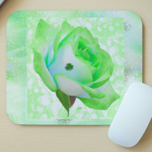 Irish rose and shamrock! mouse pad