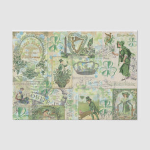 Irish Rose Collage Tissue Paper