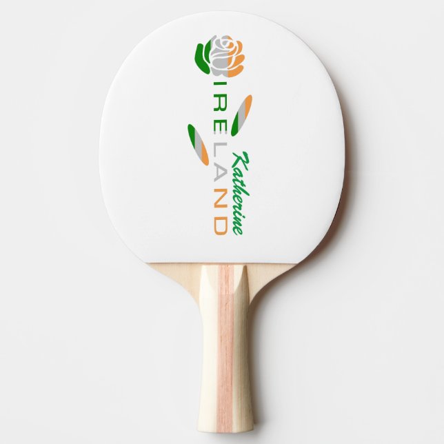 Irish Rose Flag Personalised Name  Ping Pong Paddle (Front)