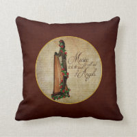 Irish Rose Harp Pillow