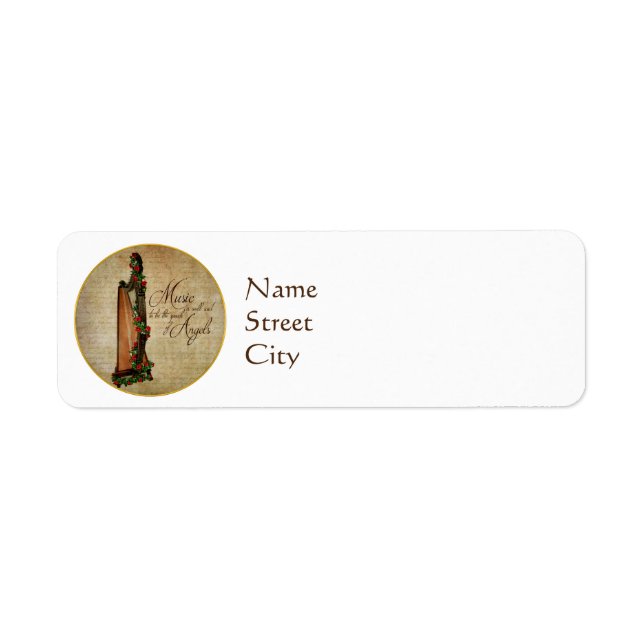 Irish Rose Harp Return Address Labels (Front)