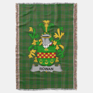 Irish Rowan Coat of Arms Family Crest Ireland Throw Blanket