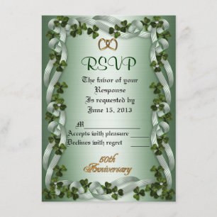 Irish RSVP response card 50th anniversary