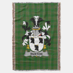 Irish Ruxton Coat of Arms Family Crest Ireland Throw Blanket