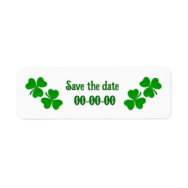 Irish Save the Date Return Address Label (Front)