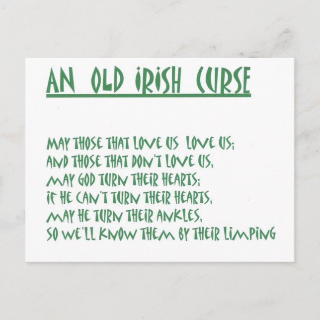 Irish Saying Postcard (Front)