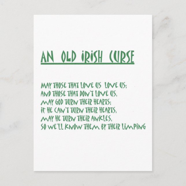 Irish Saying Postcard (Front)