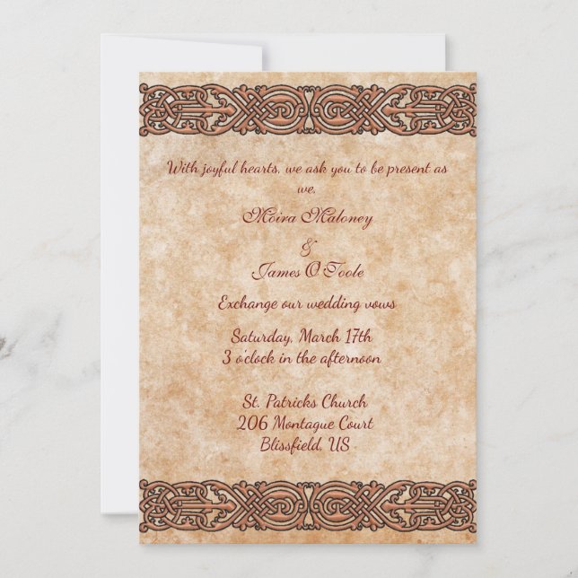 Irish Scotch Celtic Design Wedding Invitation (Front)