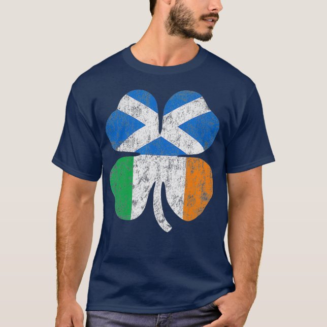 Irish Scottish Flag Ireland Scotland St Patricks T-Shirt (Front)