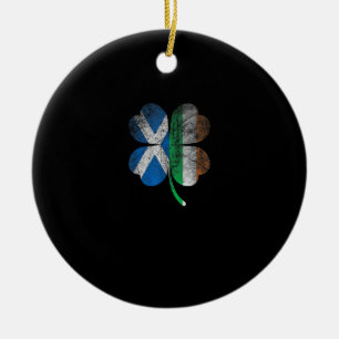 Irish Scottish flag Shamrock Ireland Saint Patrick Ceramic Ornament
