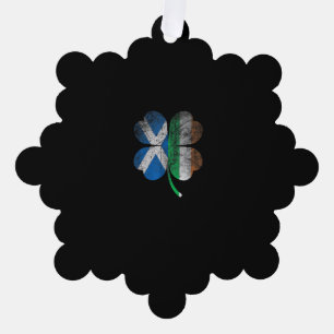 Irish Scottish flag Shamrock Ireland Saint Patrick Tree Decoration Card